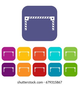 Barrier icons set vector illustration in flat style In colors red, blue, green and other