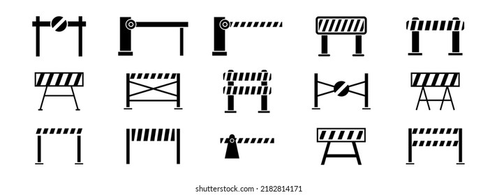 Barrier icons set vector image