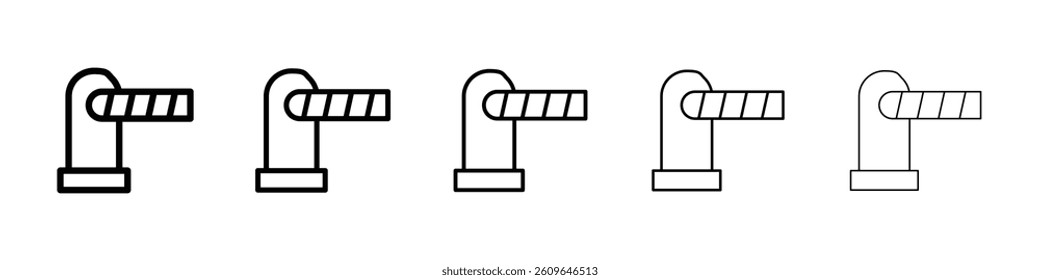 Barrier icons vectors set in different stroke lines