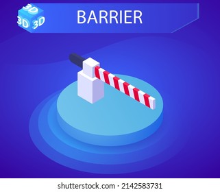 Icono de diseño isométrico de la barrera. Ilustración web de vectores. 3.ª colorida concepción