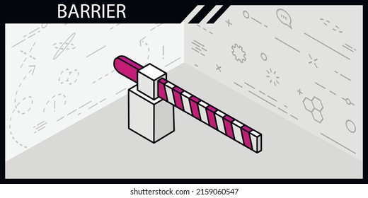 Barrier isometric design icon. Vector web illustration. 3d colorful concept