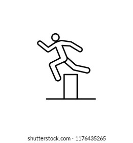 barrier jump icon. Element of conceptual figures icon for mobile concept and web apps. Thin line barrier jump icon can be used for web and mobile