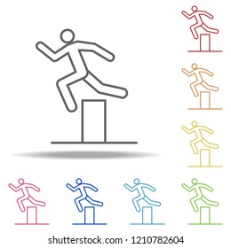 barrier jump icon. Elements of conceptual figures in multi color style icons. Simple icon for websites, web design, mobile app, info graphics