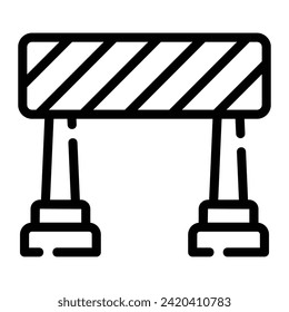 barrier Line Icon Background White