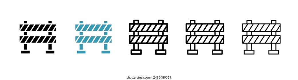 Barrier line icon vector set.