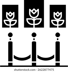 Línea de barrera de diseño de íconos de Vector