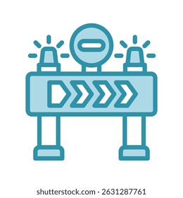 Barreira mini ilustração ícone de cor de tom duplo, uso para engenharia civil, indústria, construção, UI, kit UX, desenvolvimento de aplicativo e web, digital ou impressão.