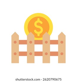 Barrier mini illustration flat color icon, use for trade wars, economy, business, finance, economic competition, UI, UX kit, app and web development, digital or print.