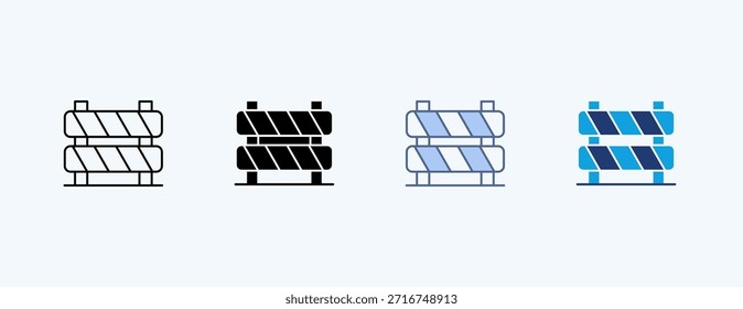 Barrier Multiple Icon Illustration Vector