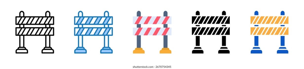 Barrier multiple style icons set design vector illustration.