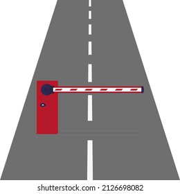 Barrier on the road on a white background