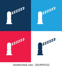 Barrier Open blue and red four color minimal icon set