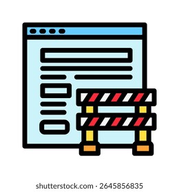 Cor do contorno da barreira, ícone da ilustração mini. use para conceito moderno, impressão, UI, kit UX, web e desenvolvimento de aplicativo. Vetor relacionado com gestão de riscos, negócios, finanças.

