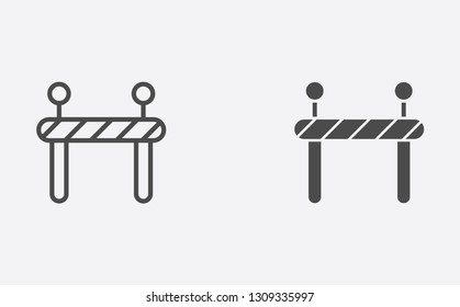 Barrier outline and filled vector icon sign symbol