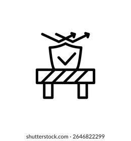 Diseño del Vector del icono del contorno de la barrera bueno para el Web o el App móvil