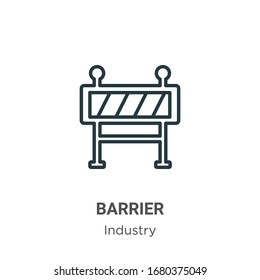 Barrier Umriss Vektorillustration Symbol. Dünne, schwarze Barriere-Symbol, einfache flache Vektorillustration-Elementgrafik aus bearbeitbarem Industriekonzept einzeln auf weißem Hintergrund