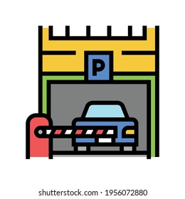 barrier of parking color icon vector. barrier of parking sign. isolated symbol illustration