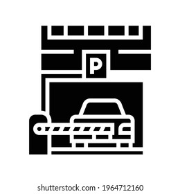barrier of parking line icon vector. barrier of parking sign. isolated contour symbol black illustration