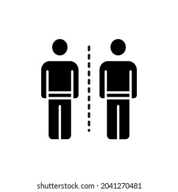 Barrier of Physical Distance icon in vector. Logotype