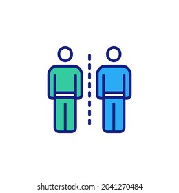 Barrier of Physical Distance Symbol in Vektorgrafik. Logotyp