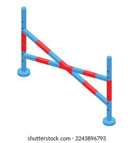 Barrier race icon isometric vector. Hippodrome horse. Jockey sport