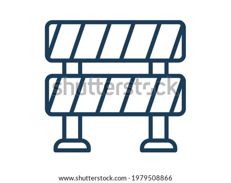 barrier road blockade single icon white isolated with outline style