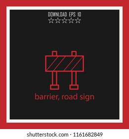 barrier, road sing vector icon