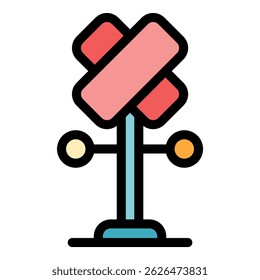 Barrier roadblock icon. Outline barrier roadblock vector icon color flat isolated