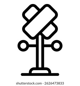 Barrier roadblock icon. Outline barrier roadblock vector icon for web design isolated on white background