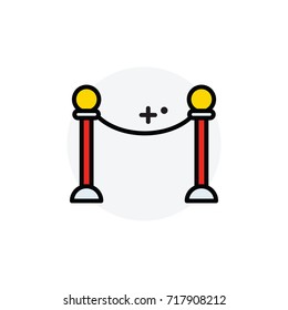 Barrier rope concept Isolated Line Vector Illustration editable Icon