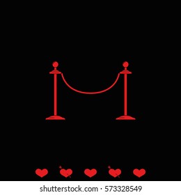 Barrier rope icon.