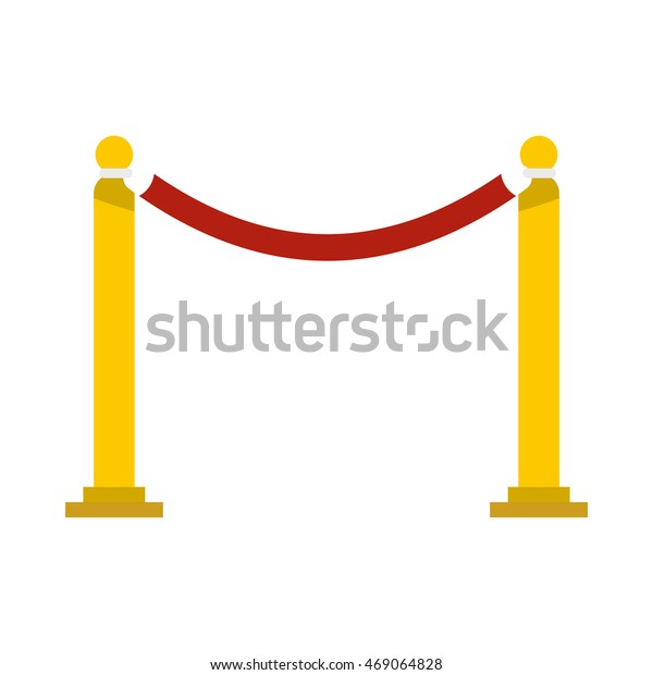 Barrier
rope icon in flat style on a white
background