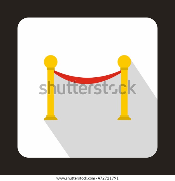 Barrier\
rope icon in flat style on a white\
background