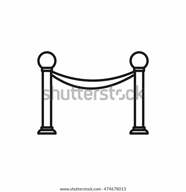 Barrier\
rope icon in outline style on a white\
background