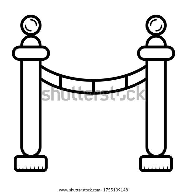 Barrier rope icon vector\
illustration