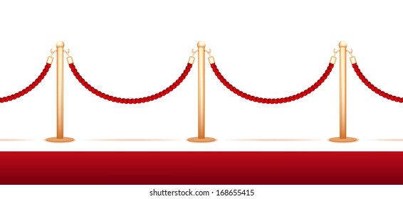 Barrier rope isolated on a white background