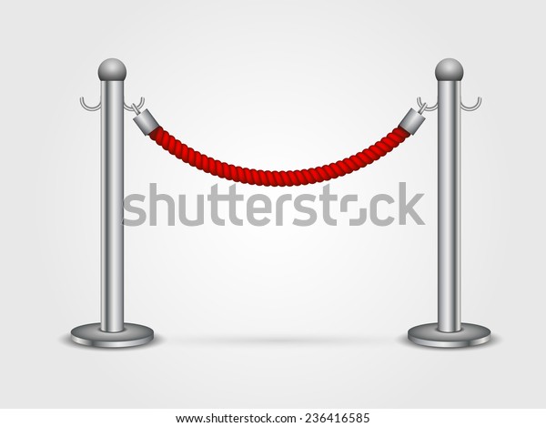 Barrier rope isolated\
on a white background