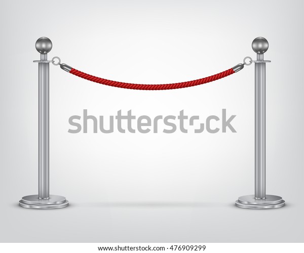 Barrier rope isolated\
on a white background