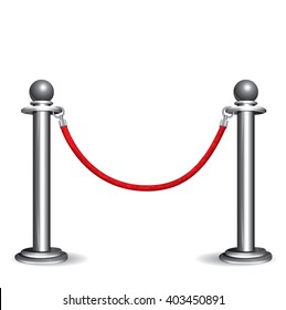 Barrier rope on white background, Vector 10