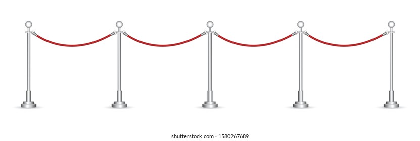 Barrier rope vector illustration isolated on white background