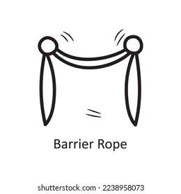 Barrier Rope vector outline Icon Design illustration. Entertainment Symbol on White background EPS 10 File