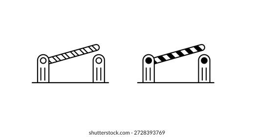 Icono de conjunto de barrera con fondo blanco Vector Ilustración de stock