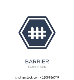Barrier sign icon. Trendy flat vector Barrier sign icon on white background from traffic sign collection, vector illustration can be use for web and mobile, eps10