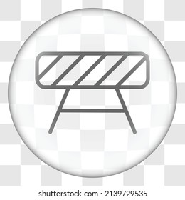 Barrier simple icon. Flat design. Glass button on transparent grid.ai