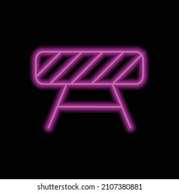 Barrier simple icon. Flat desing. Purple neon on black background.ai