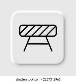 Barrier simple icon. Flat desing. Neumorphism design.ai