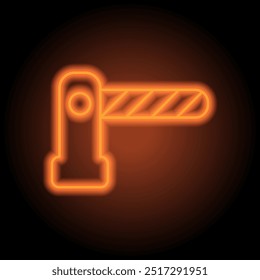 Einfacher Symbol-Vektor. Flaches Design. Orangefarbenes Neon auf schwarzem Hintergrund.ai