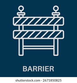 Icono de diseño de estilo blanco simple de barrera