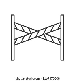 barrier stand, police related icon editable stroke
