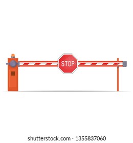 barrier with stop sign